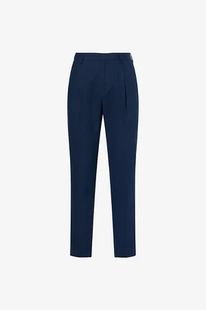 Sunspel Mens Regular-Fit Textured Cotton Trousers 30