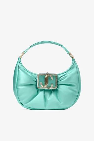 Jimmy Choo Womens Edie Brand-Monogram Puffed Satin Mini Hobo Bag 1 Size