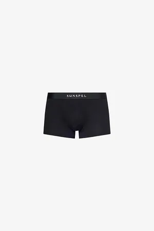 Sunspel Mens Branded-Waistband Stretch-Cotton Boxer Trunks Xl