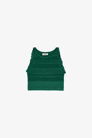 Sandro Womens Sleeveless Cropped Knitted Top 6