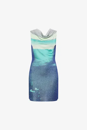 PH5 Womens Salvia Lake Sleeveless Rayon Knitted Mini Dress Xs