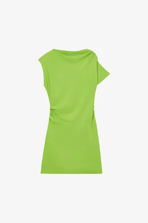 Reiss Womens Freya Asymmetric Ruched Woven Mini Dress 4