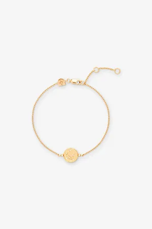 Astrid & Miyu Womens Libra Zodiac 18ct Yellow -Plated Sterling-Silver and Cubic Zirconia Pendant Bracelet 1 Size