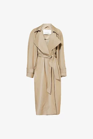 The Frankie Shop Womens Astoria Cut-Out Sleeve Woven Trench Coat Xxs/Xs