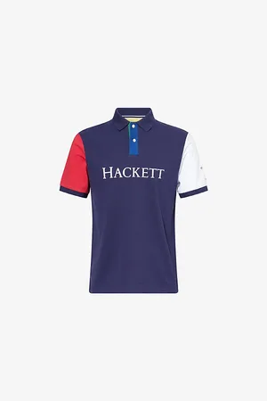 Hackett Mens Heritage Logo-Embroidered Cotton-Piqué Polo Shirt M