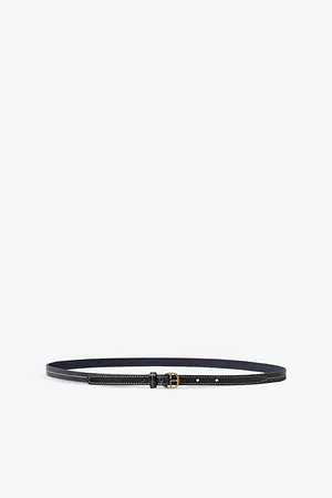 Claudie Pierlot Womens Contrast-Stitch Leather Belt 22
