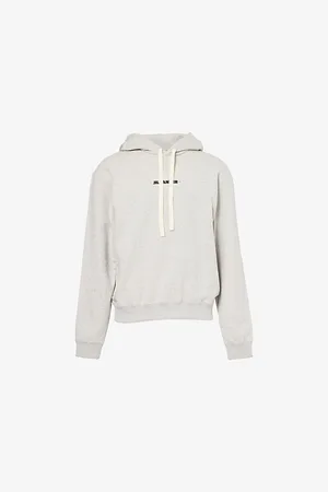 Jil Sander Mens Logo-Print Dropped-Shoulder Cotton Hoody M