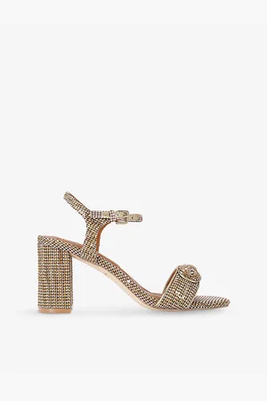 Kurt Geiger Womens Kensington Langley Houndstooth Woven Heeled Sandals Eur 36 / 3 Uk Women