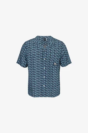 Moose Knuckles Mens The Bay Graphic-Print Woven Shirt S