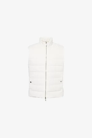 ELEVENTY Mens High-Neck Two-Buttoned-Pockets Woven-Blend Down Gilet 36