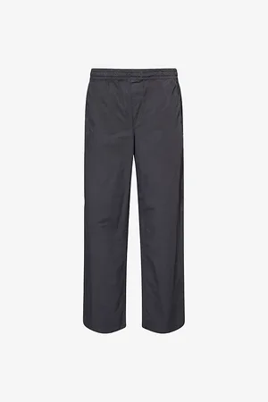 Palmes Mens Lucien Logo-Embroidered Wide-Leg Cotton Trousers 48