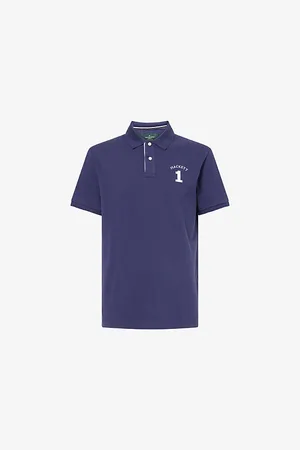 Hackett Mens Heritage Number Short-Sleeve Cotton-Pique Polo Shirt M