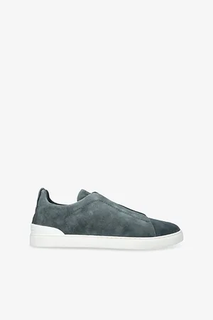 Ermenegildo Zegna Mens Tripe-Stitch Suede Low-Top Trainers Eur 42 / 8 Uk Men