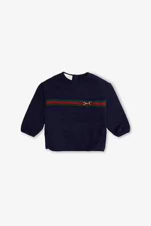 Gucci Striped-Panel Horsebit Cotton-Jersey Sweatshirt 6-36 Months 6-9 Months