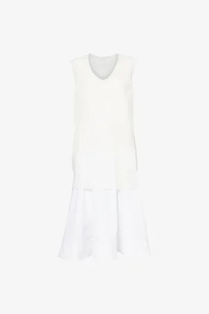 3.1 Phillip Lim Womens Double Layer Sleeveless Cotton-Blend Midi Dress S