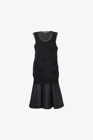 3.1 Phillip Lim Womens Rosette Layered Cotton-Blend Midi Dress Xs