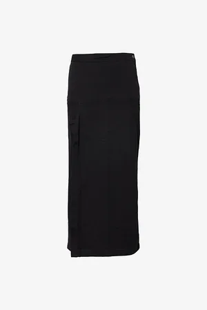 LEMAIRE Womens Split-Front Straight-Fit Cotton-Twill Midi Skirt 6