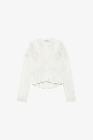 IRO Womens Rixi Embroidered Woven Blouse 6