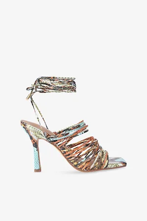 Kurt Geiger Womens Selected Multi-Strap Heeled Faux-Leather Sandals Eur 36 / 3 Uk Women