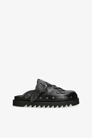 TOGA PULLA Mens Stud-Embellished Backless Leather Mules Eur 40 / 6 Uk Men