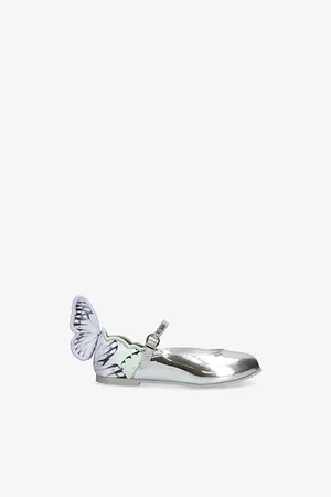 SOPHIA WEBSTER Baby Chiara Flat Butterfly-Embellished Leather Pumps Eur 23 /6.5 Uk Kids