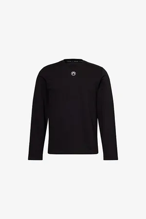 Marine Serre Mens Moon Logo-Embroidered Long-Sleeve Cotton-Jersey T-Shirt S