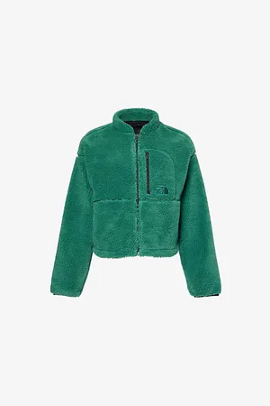 The North Face Womens Logo-Embroidered Drawstring-Hem Fleece Jacket S