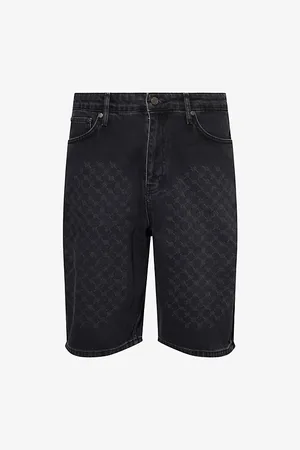Daily paper Mens Monogram-Pattern Mid-Rise Denim Shorts L
