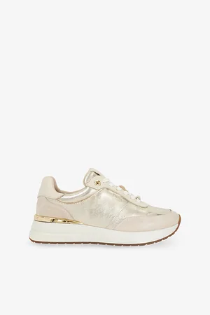 Dune Womens Emotion Metallic-Leather and Suede Low-Top Trainers Eur 36 / 3 Uk Women