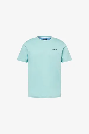 Hackett Mens Swim Trim Arch Logo-Embroidered Cotton T-Shirt S