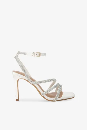 Kurt Geiger Womens Savanna Rhinestone-Embellished Satin Heeled Sandals Eur 36 / 3 Uk Women