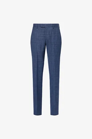 Paul Smith Mens Checked Slim-Fit Wool, Linen and Silk Trousers 30