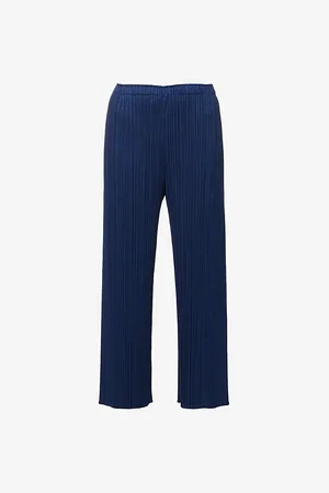PLEATS PLEASE ISSEY MIYAKE Womens Regular-Fit Straight-Leg Knitted Trousers 3