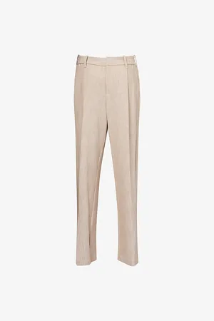 Simkhai Womens Pleated Straight-Leg Woven Trousers S