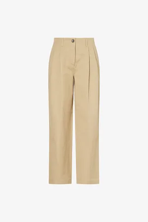 Totême Womens Relaxed-Fit Straight-Leg Cotton Chino Trousers 8