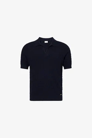 CHE Mens Alfred Textured Knit Polo Shirt S