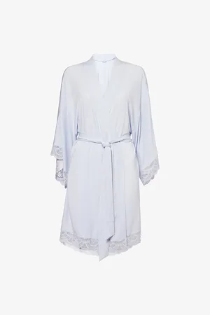 Eberjey Womens Marry Me Mademoiselle Stretch-Modal and Lace Robe Xs