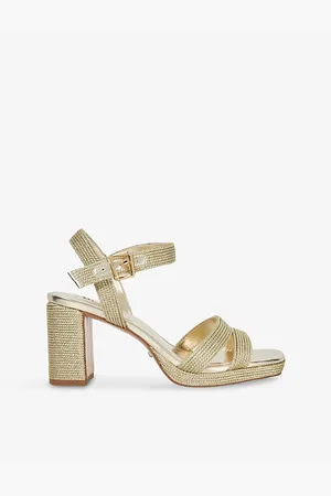 Dune Womens Manifesting Cross-Strap Woven Heeled Sandals Eur 36 / 3 Uk Women