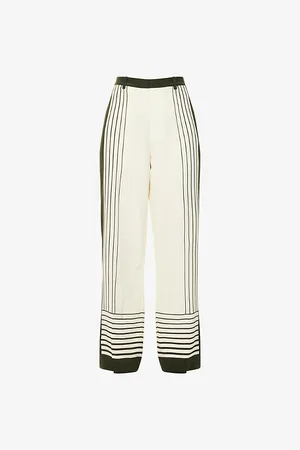 SIR Womens Leilana Tailored Wide-Leg Silk Trousers Xs