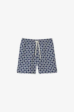Sandro Mens Cross Graphic-Print Regular-Fit Woven Swim Shorts M