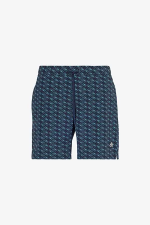 Moose Knuckles Mens Hide and Swim Graphic-Print Swim Shorts S