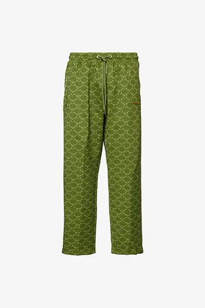 A Bathing Ape Mens College Monogram Straight-Leg Woven Jogging Bottoms S