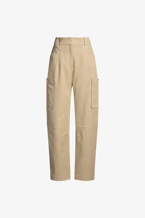 HUGO BOSS Womens Patch-Pocket Straight-Leg Mid-Rise Stretch-Cotton Trousers 8