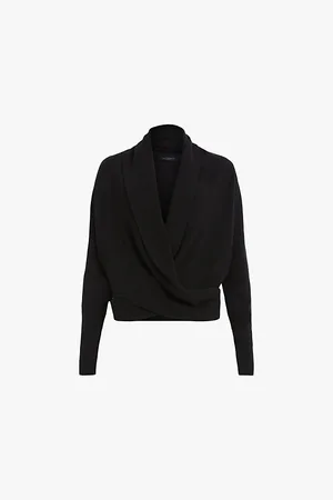 AllSaints Womens Wasson Pirate Multi-Wear Merino-Wool Cardigan S