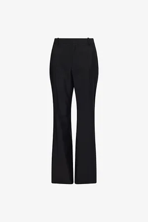 Bottega Veneta Womens Flared Straight-Leg Wool Trousers 10