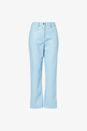 Amy Lynn Womens Lupe Straight-Leg Faux-Leather Trousers 6