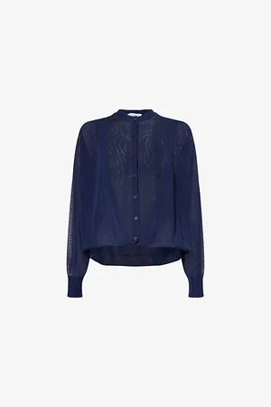 Alaïa Womens Folded Sheer Knitted Cardigan 6