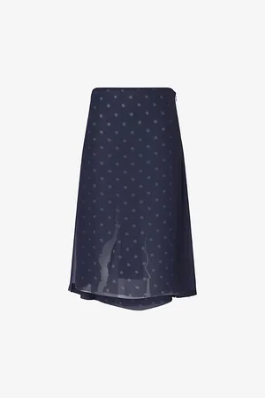 Acne Studios Womens Polka-Dot Sheer Woven Midi Skirt 6
