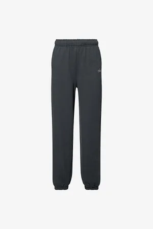 alo Womens Accolade 3D-Logo Straight-Leg Cotton-Blend Jersey Jogging Bottoms Xs