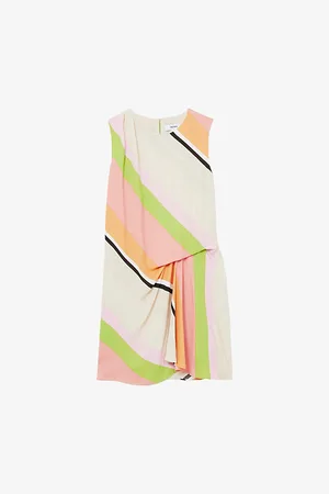 Reiss Womens Ellia Stripe-Print Tuck Woven Mini Dress 4